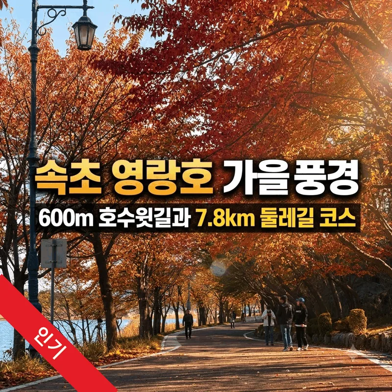 속초 영랑호 가을 풍경, 600m 호수윗길과 7.8km 둘레길 코스