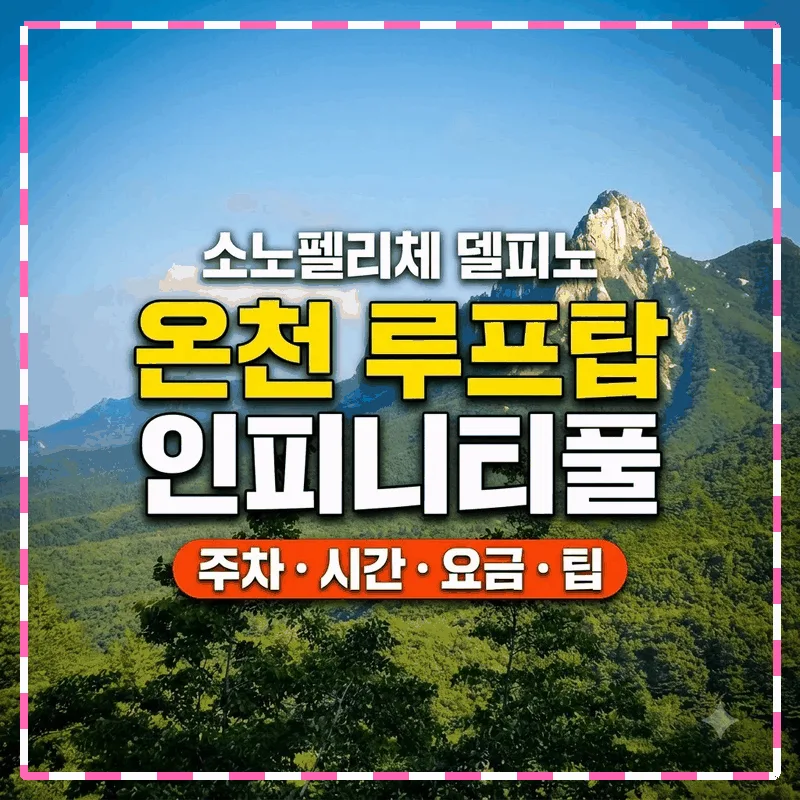 소노펠리체 델피노 온천 루프탑 인피니티풀 주차 시간 요금 팁