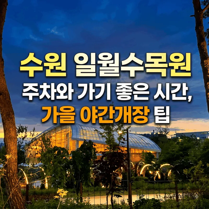 수원 일월수목원 주차와 가기 좋은 시간, 가을 야간개장 팁