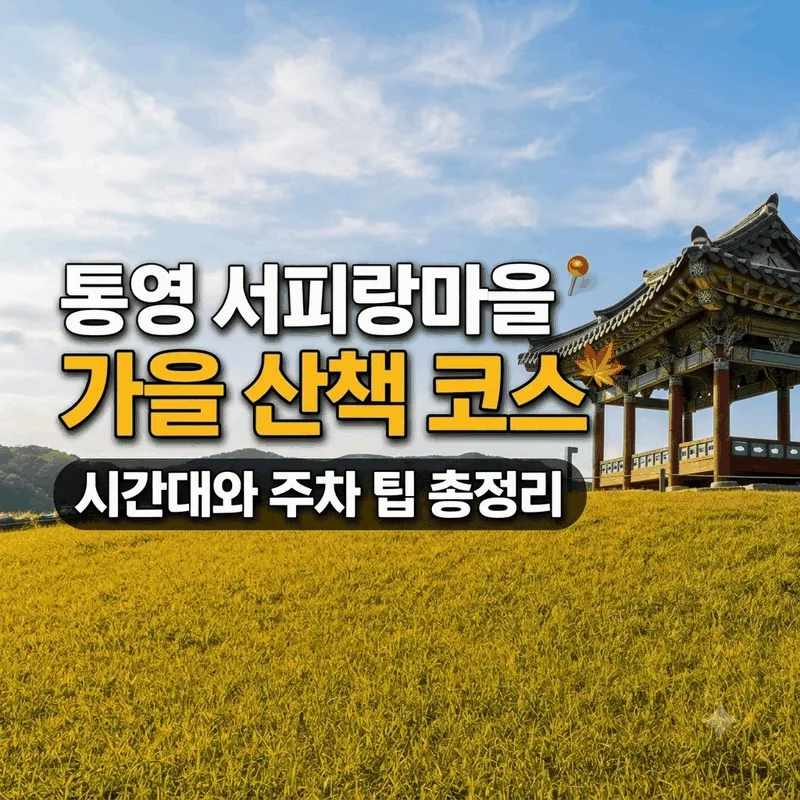 통영 서피랑마을 가을 산책 코스 시간대와 주차 팁 총정리