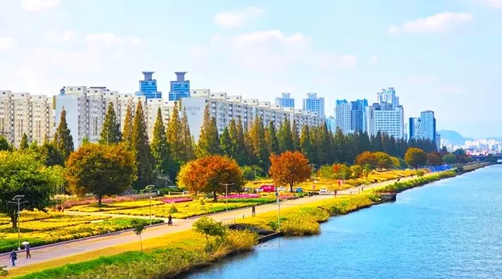 둔치를 따라 이어지는 정원 / 사진=울산광역시 공식 블로그 울산누리
