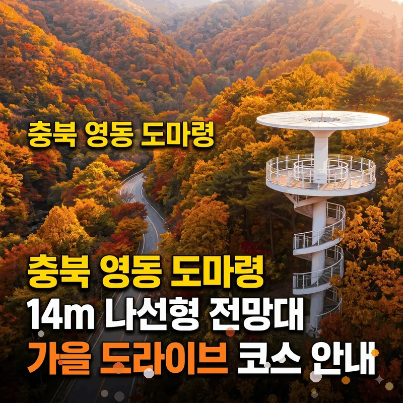충북 영동 도마령 14m 나선형 전망대, 가을 드라이브 코스 안내