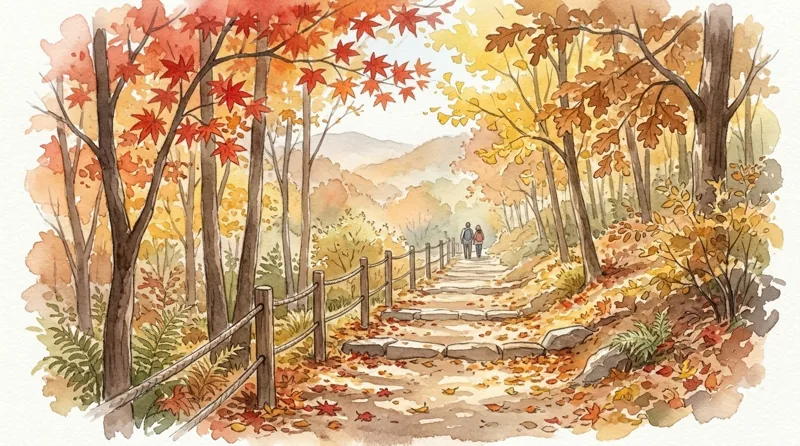 가을 숲길 그림 (AI 그림)