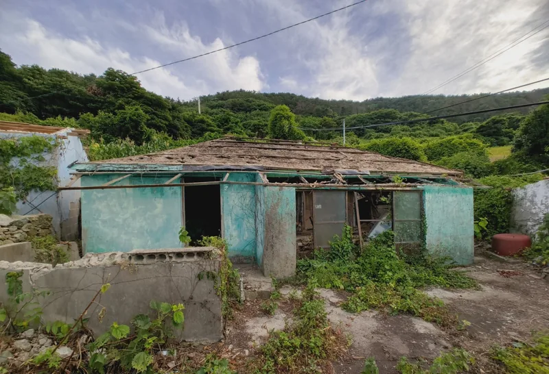 Abandoned homes in Yokjido Island in 2025