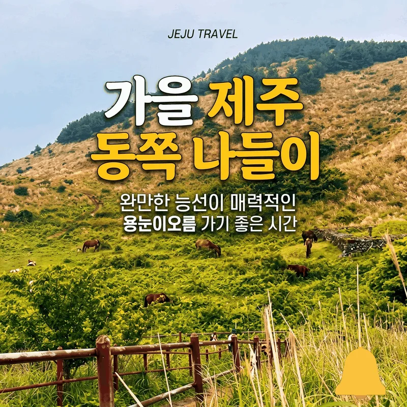 가을 제주 동쪽 나들이, 부드러운 능선이 매력적인 용눈이오름 가기 좋은 시간