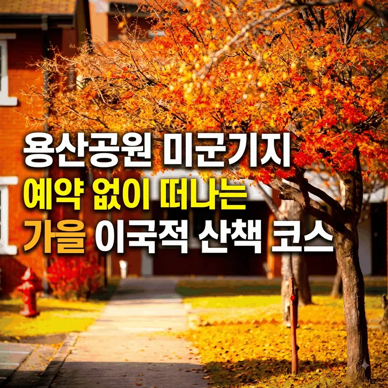 용산공원 미군기지 예약 없이 떠나는 가을 이국적 산책 코스