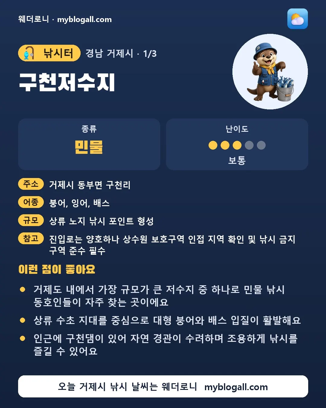 경상남도 낚시 코스 카드