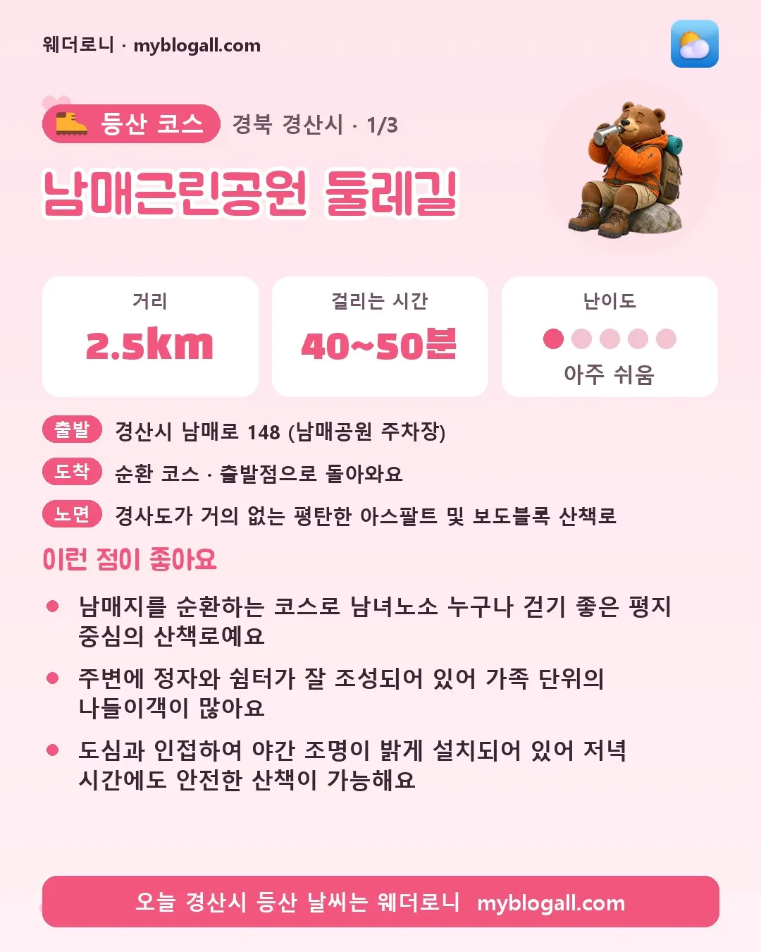 경상북도 등산 코스 카드