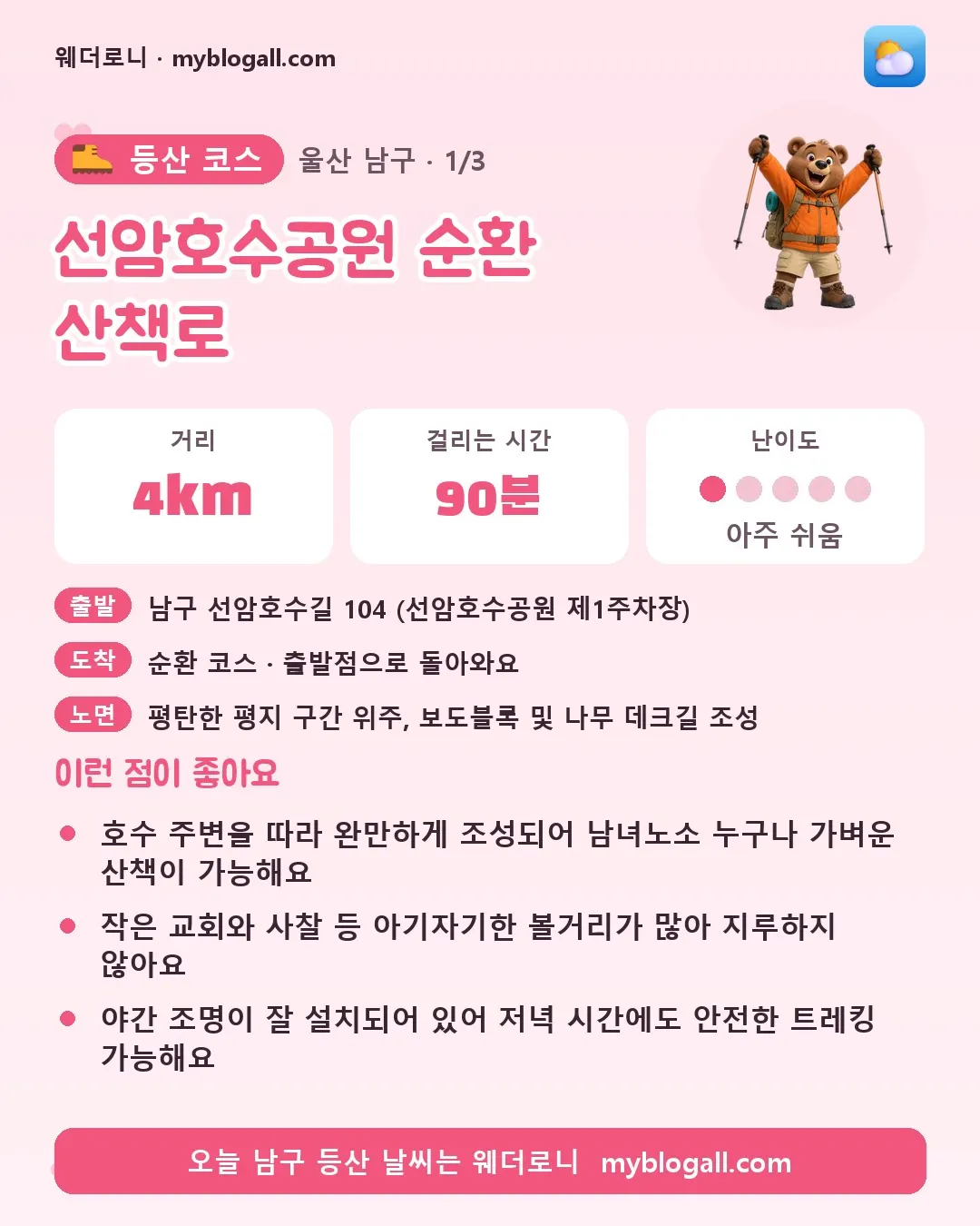 울산광역시 등산 코스 카드