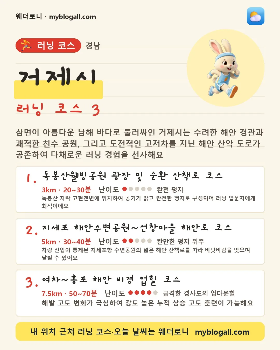 경상남도 러닝 코스 카드