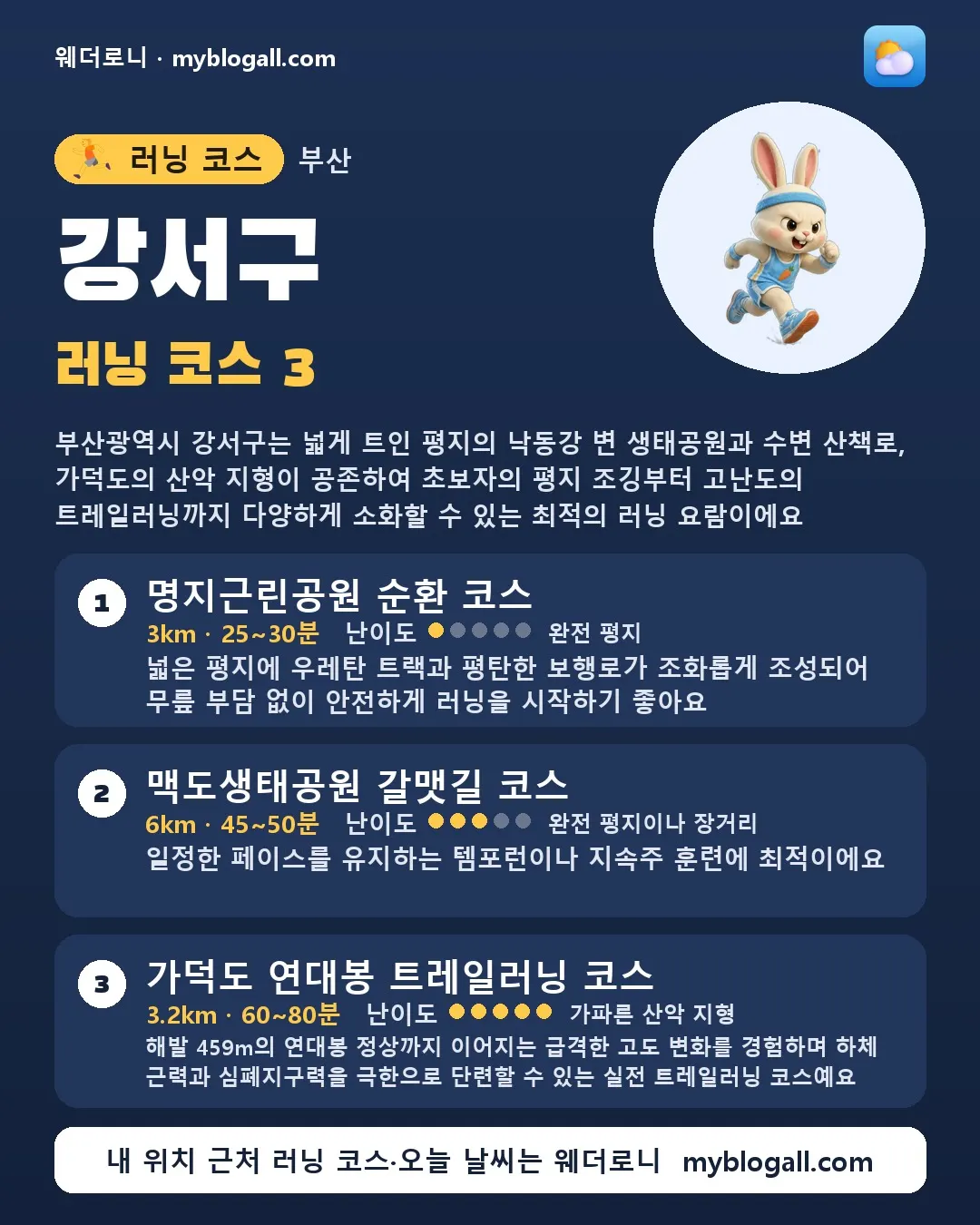 부산광역시 러닝 코스 카드