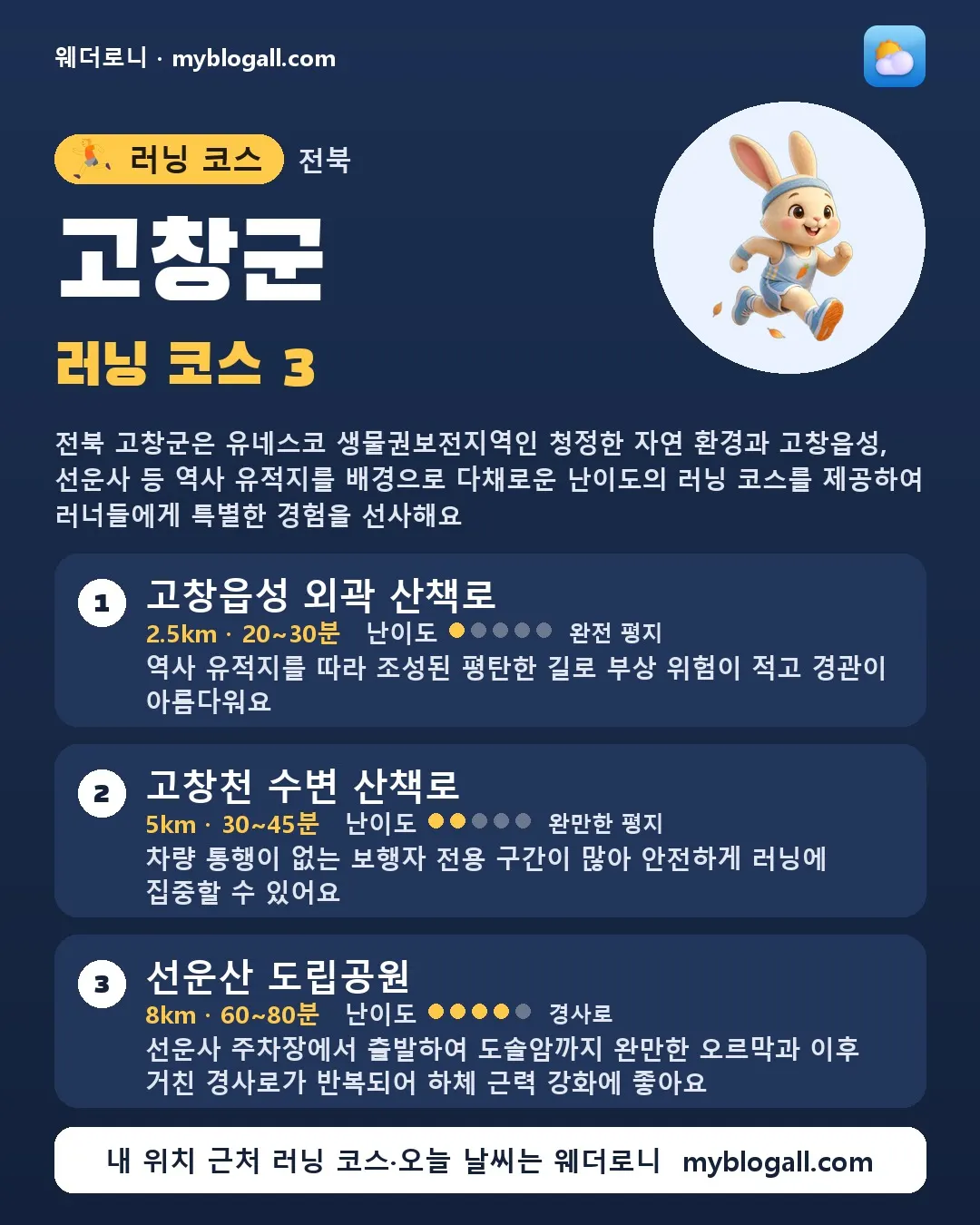 전북특별자치도 러닝 코스 카드