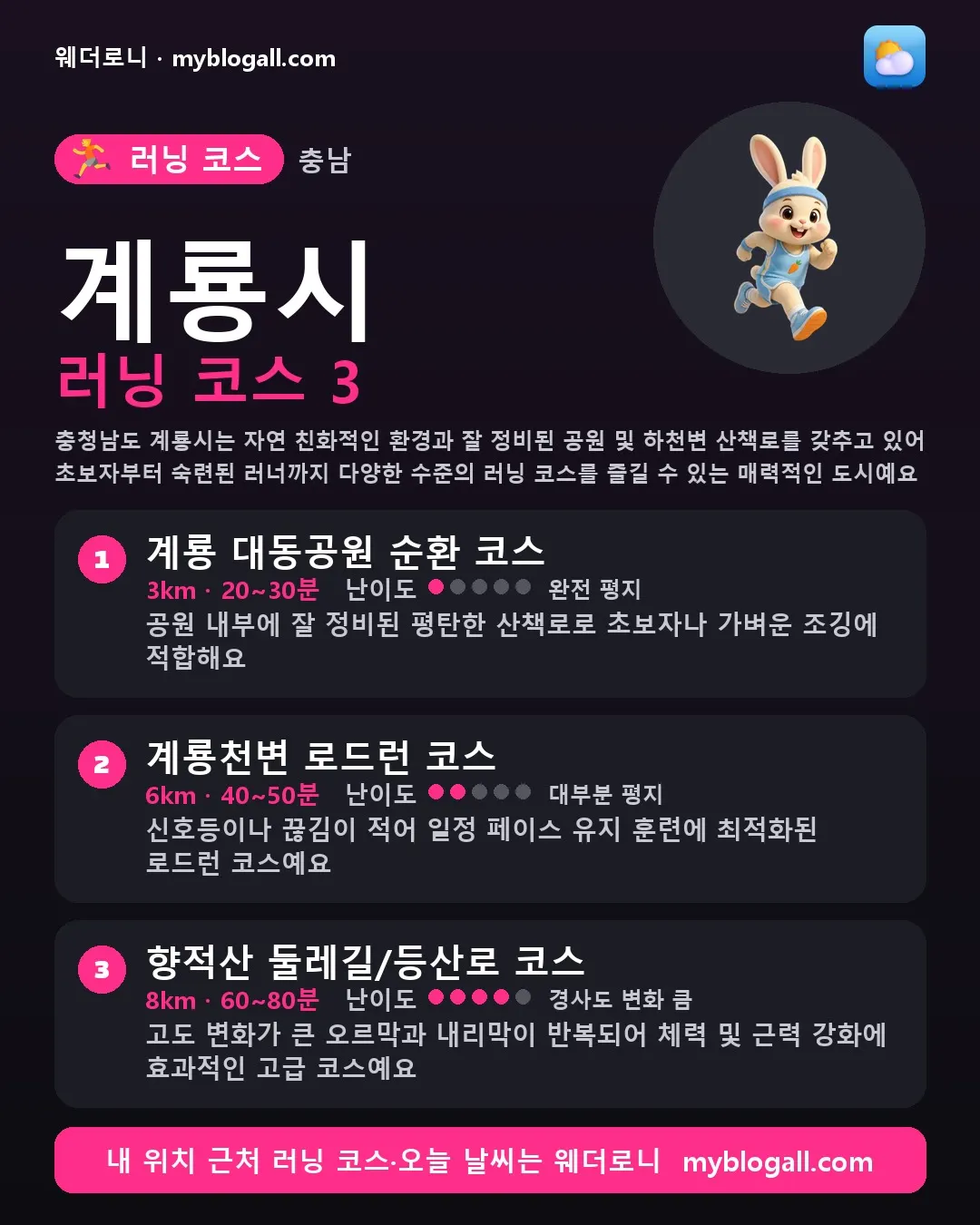 충청남도 러닝 코스 카드